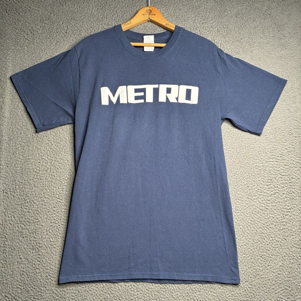 Vintage Metro Blue Line Transportation Men’s Medium T-Shirt NYC Los Angeles